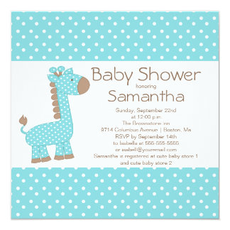 Blue Giraffe Invitations & Announcements | Zazzle