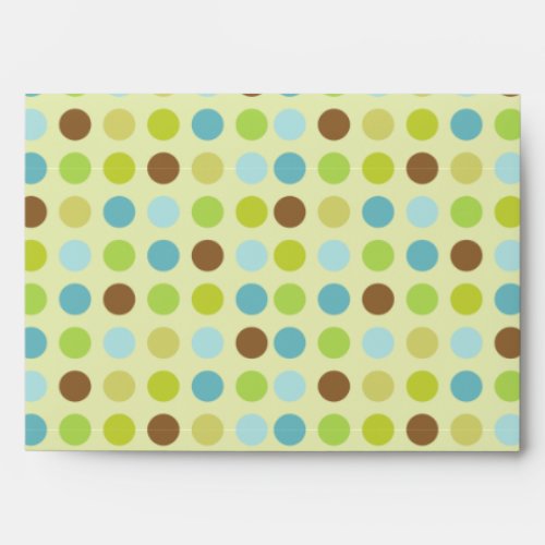 Cute brown blue polka dots envelope