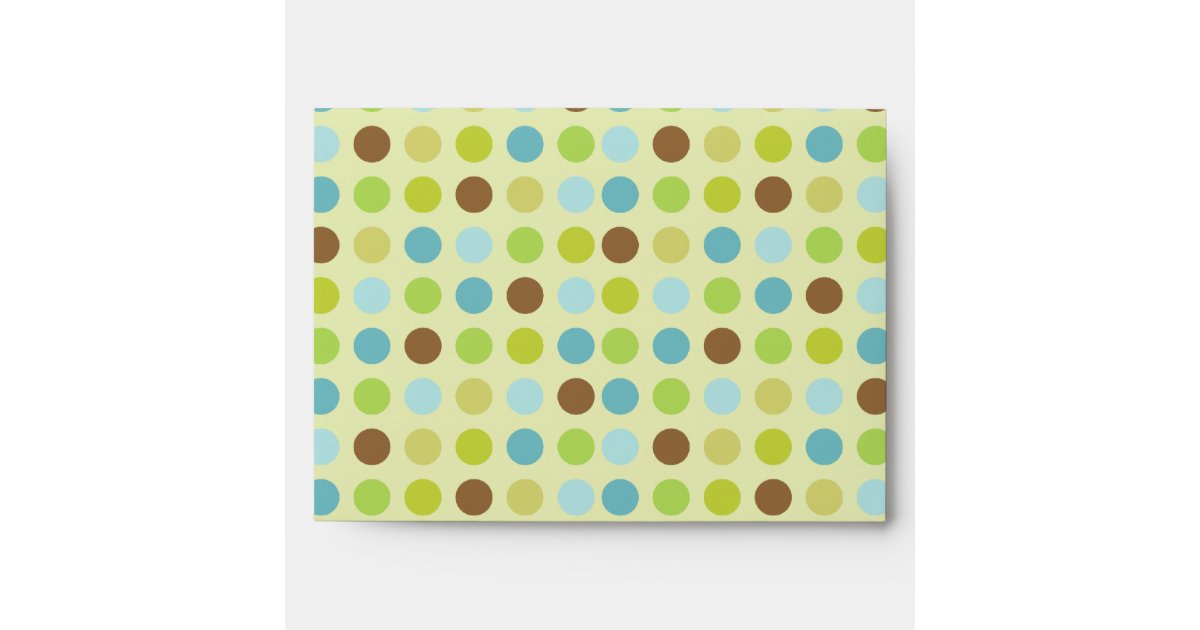 Cute brown blue polka dots envelope Zazzle