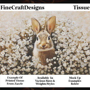 Cute Brown Bunny In A Daisy Meadow FK3 Decoupage Tissue Paper