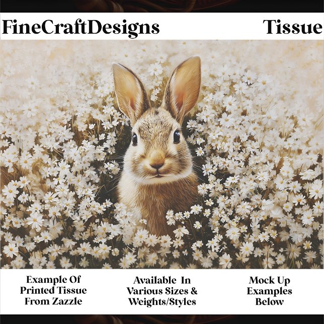  Cute Brown Bunny In A Daisy Meadow FK3 Decoupage Tissue Paper (Creator Uploaded)