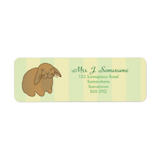Cute Brown Bunny Label