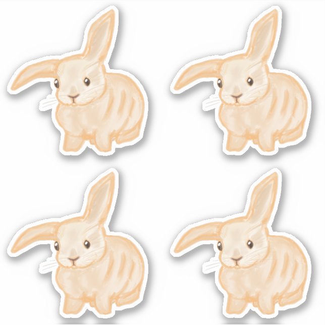 Cute Brown Bunny Rabbit - 4x cut-out. Sticker (Front)
