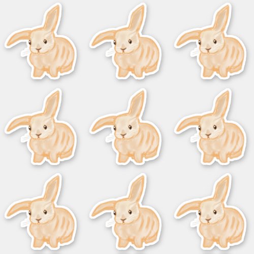 Cute Brown Bunny Rabbit _ 9x cut_out Sticker