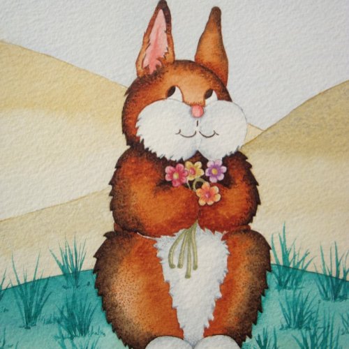 Cute brown bunny rabbit smiling childrens jigsaw puzzle