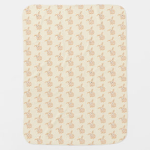 Cute Brown Bunny Rabbit - transparent on beige. Baby Blanket