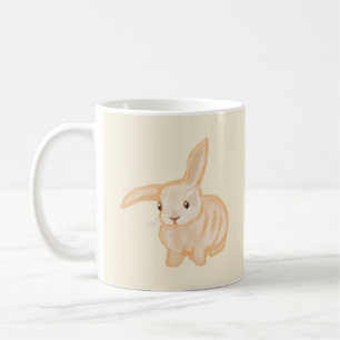 Cute Brown Bunny Rabbit - transparent on beige.   Coffee Mug