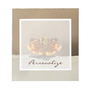 Cute Brown Butterfly With Name Notepad by PhotographyTKDesigns at Zazzle