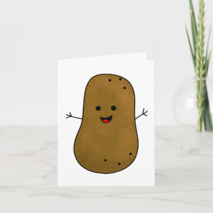 Cute Brown Cartoon Potato Generic Any Use Card