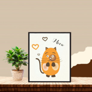 Cute brown cat canvas print