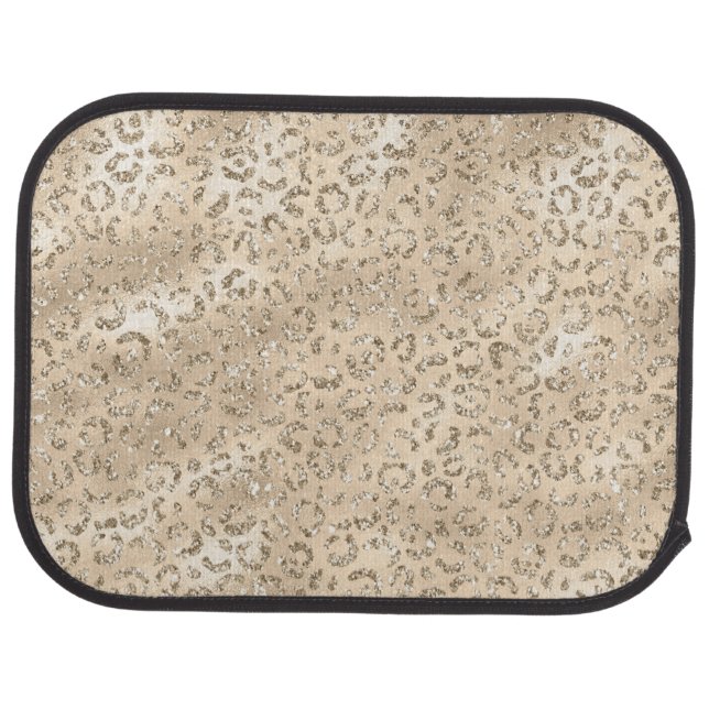 Cute brown Cheetah Leopard Skin Print Pattern Car Floor Mat (Rear)