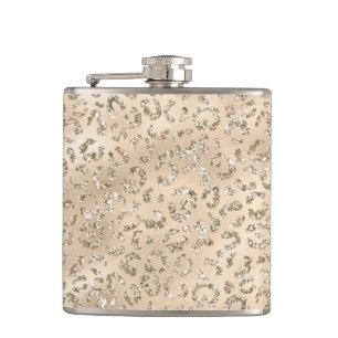 Cute brown Cheetah Leopard Skin Print Pattern Flask