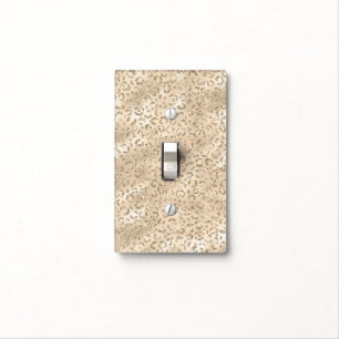Cute brown Cheetah Leopard Skin Print Pattern Light Switch Cover