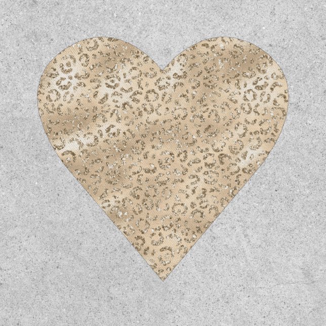 Cute brown Cheetah Leopard Skin Print Pattern Patch (Front)