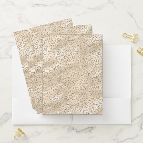 Cute brown Cheetah Leopard Skin Print Pattern Pocket Folder