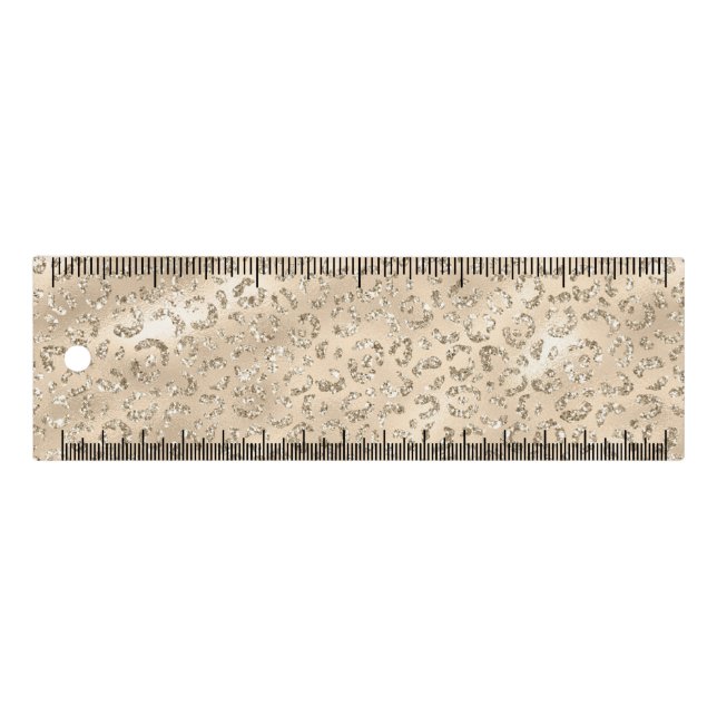 Cute brown Cheetah Leopard Skin Print Pattern Ruler (Front)