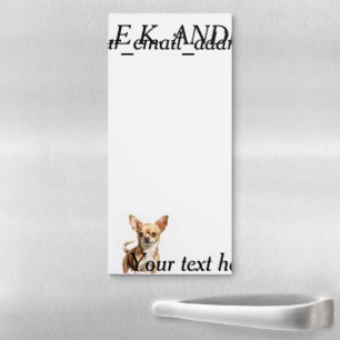 Cute Brown Chihuahua Dog Portrait Magnetic Notepad