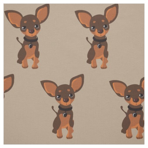 Cute Brown Chihuahua Puppy Dog Fabric