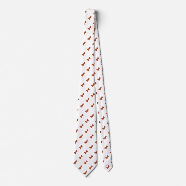 Cute Brown Cinnamon Stick Seamless Pattern Neck Tie (Front)