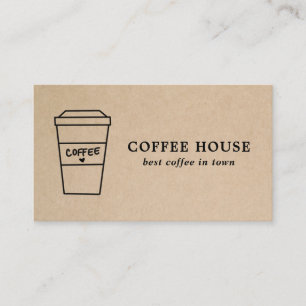 Cute Brown Coffee Cup Coffee Shop Business Card
