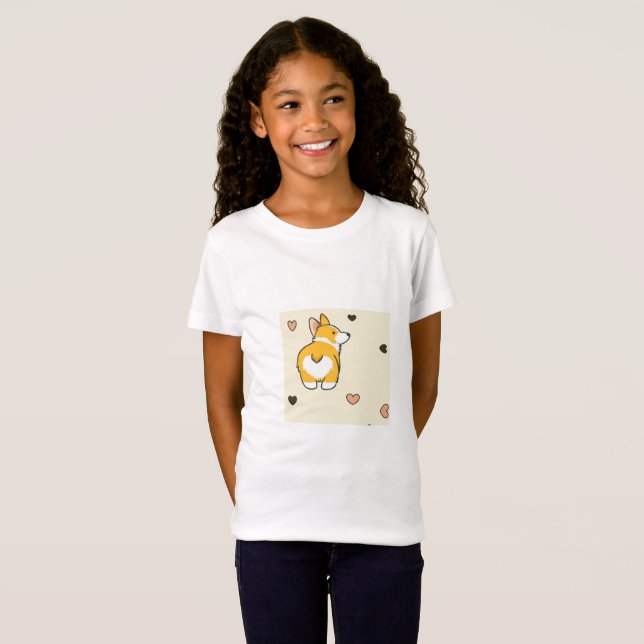 Cute brown corgi dog T-Shirt (Front Full)