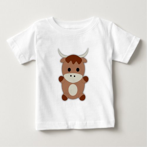 Cute Brown Cow Baby T_Shirt