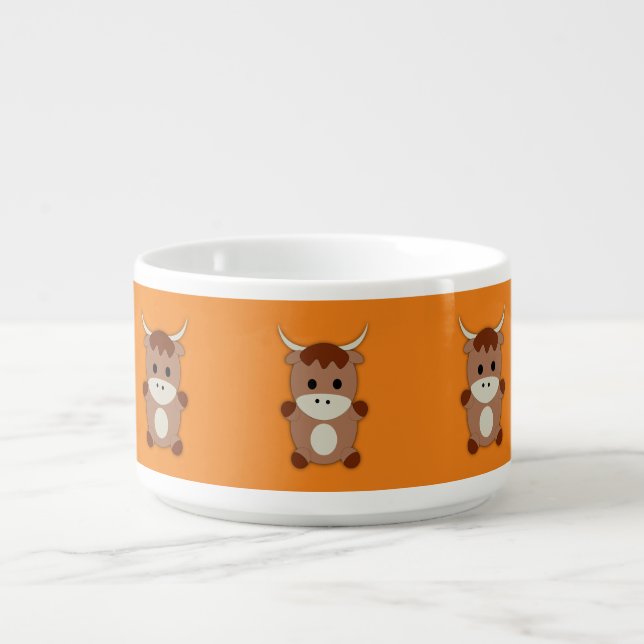 Cute Brown Cow Bowl (Center)