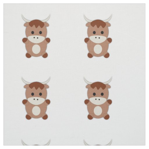 Cute Brown Cow Fabric