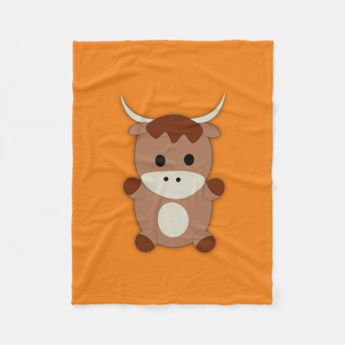 Cute Brown Cow Fleece Blanket