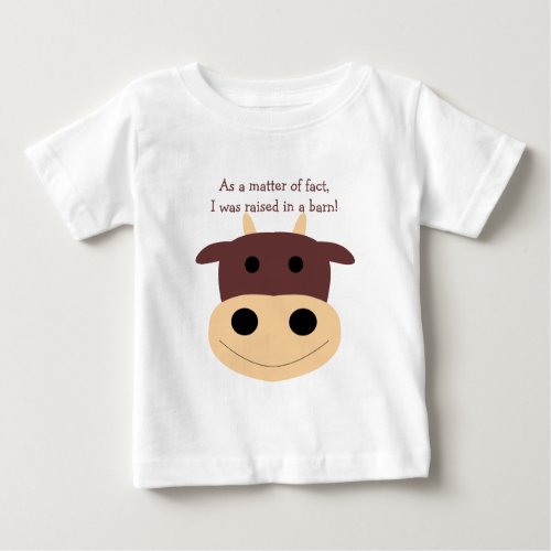 Cute brown cow infant t_shirt