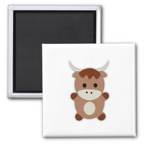 Cute Brown Cow Magnet