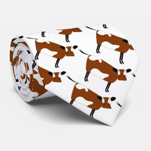 Cute brown cow neck tie