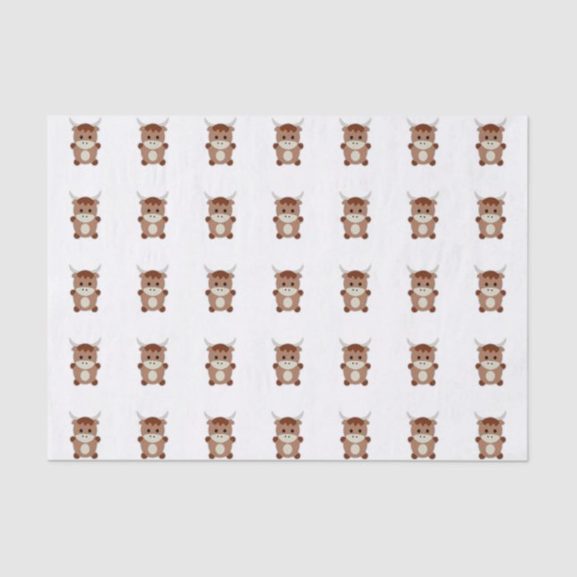 Cute Brown Cow Tissue Paper (Front)