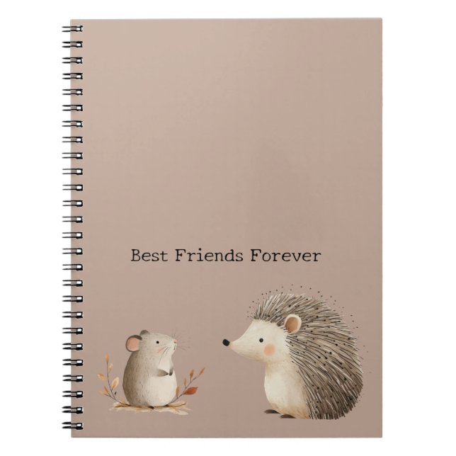 Cute Brown Cream Hedgehog Mouse Appreciation Notebook (Front)