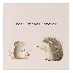 Cute Brown Cream Hedgehog Mouse Best Friends Acrylic Print