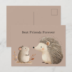 Cute Brown Cream Hedgehog Mouse Postcard
