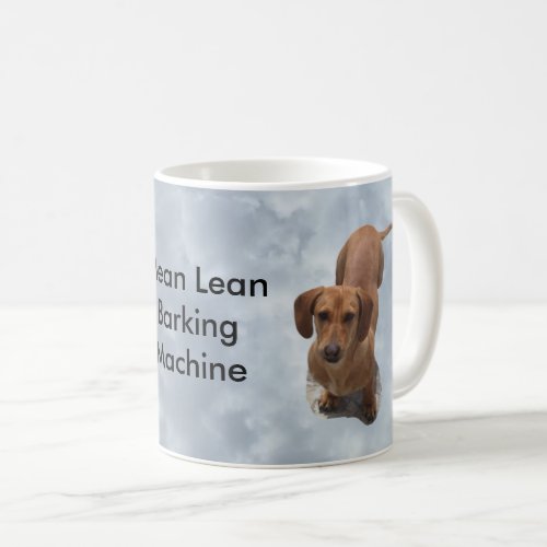 Cute Brown Dachshund Barking Machine Coffee Mug