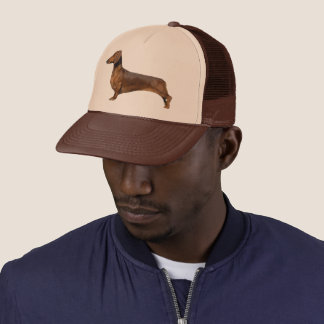 Cute Brown Dachshund Dog Trucker Hat