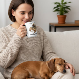 Cute Brown Dachshund Watercolor Color Morph Mug