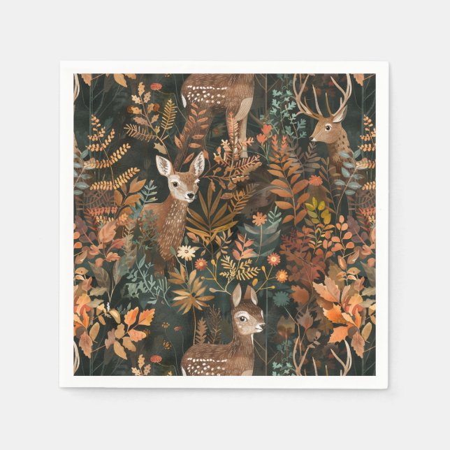 Cute brown deers pattern napkins (Front)