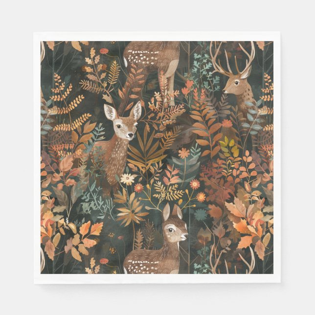 Cute brown deers pattern napkins (Front)