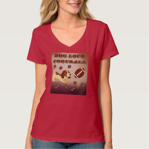 Cute Brown Dog Football Match Daughter T-Shirt