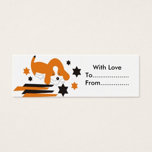 Cute doggy gift tags business card template