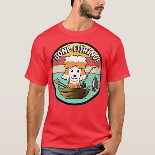 Cute brown dog has gone fishing T_Shirt