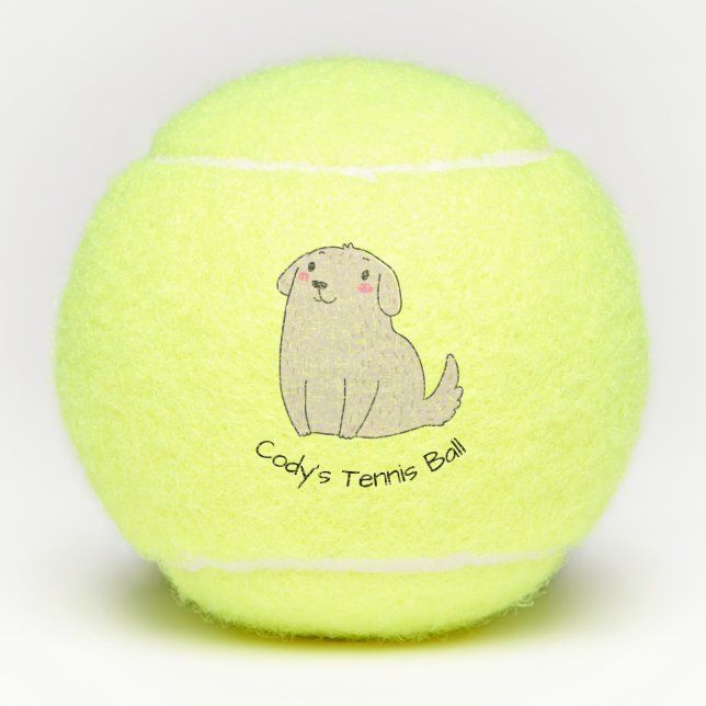 Cute Brown Dog Penn Tennis Balls (Front)