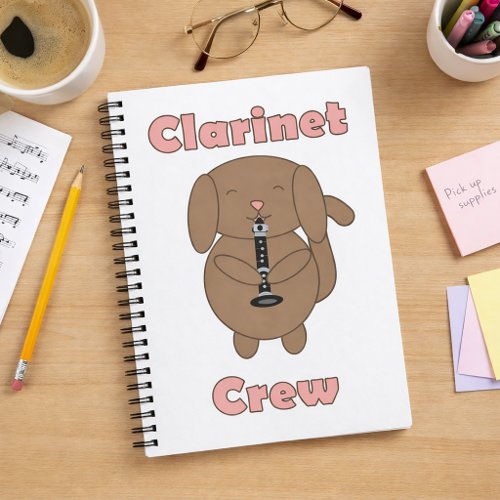 Cute Brown Dog Playing Clarinet Notebook
