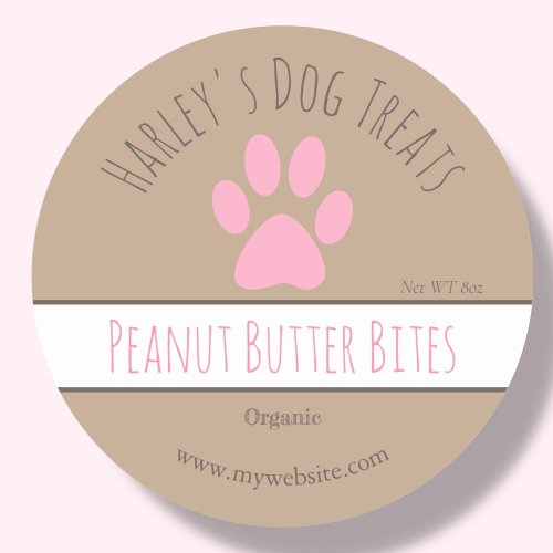 Cute Brown  Dog Treat Business Labels