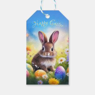 Cute Brown Easter Baby Bunny Gift Tags