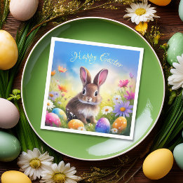 Cute Brown Easter Baby Bunny Napkins