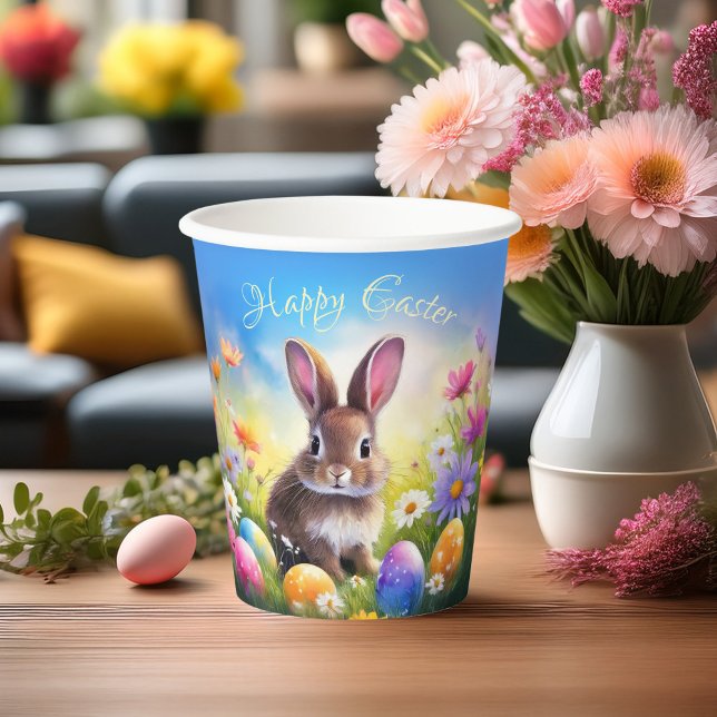 Cute Brown Easter Baby Bunny Paper Cups (Creator Uploaded)